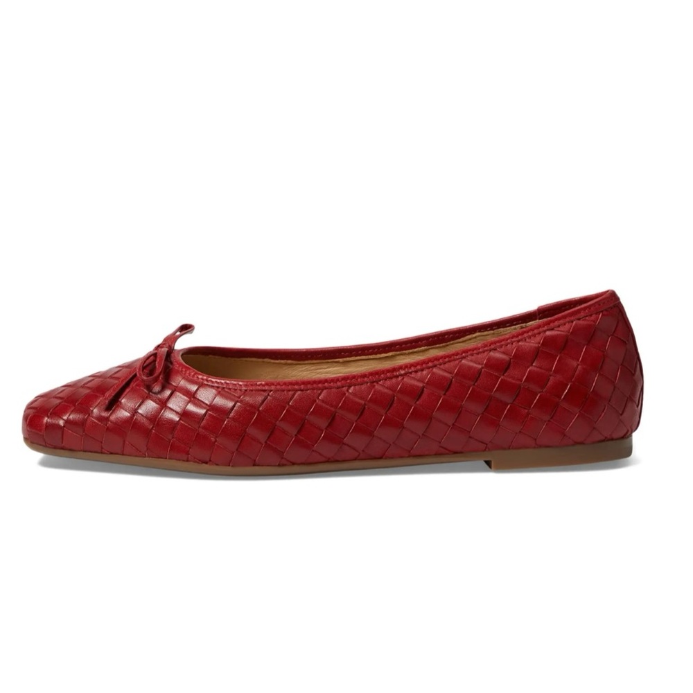 BERNARDO Bottega Veneta Intrecciato Gwynn Woven Red Leather Classic Ballet Flats - Picture 3 of 5
